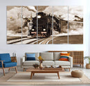Black Steam Train Canvas Wall Art Print Steam Locomotive Art