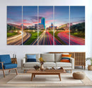 Dallas City Lights Large Wall Art Dallas Cityscape Canvas