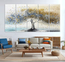 Silver Tree Wall Art – Framed Golden Leaves Canvas Artwork, by MyGreatCanvas | Canvas Wall Art Prints | Photo Prints & Wall Decor