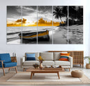Yellow Rowboat Wall Art – Framed Tropical Shoreline Canvas by MyGreatCanvas | Canvas Wall Art Prints | Photo Prints & Wall Decor