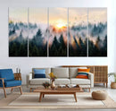 Misty Forest Wall Art – Framed Sunrise Pines Canvas Artwork, by MyGreatCanvas | Canvas Wall Art Prints | Photo Prints & Wall Decor