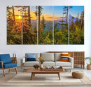 Forest Sunset Wall Art Canvas Print – Green Pines Sunset