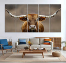 Texas Longhorn Wall Art Canvas Print – Brown Bull Rustic by MyGreatCanvas | Canvas Wall Art Prints | Photo Prints & Wall Decor