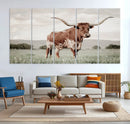 Texas Longhorn Wall Art Canvas Print – Framed Spotted Cattle by MyGreatCanvas | Canvas Wall Art Prints | Photo Prints & Wall Decor