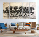 Galloping Horses Wall Art Canvas Print – Framed Wild