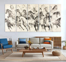 Running Horses Wall Art Canvas Print – Framed Galloping Herd