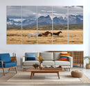 Grand Teton Park Wild Horses Wall Art Canvas Print – Framed by MyGreatCanvas | Canvas Wall Art Prints | Photo Prints & Wall Decor