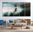 Vibrant Aquatic Motion Wall Art Canvas Print – Framed