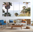 Coastal Palm Trees Wall Art Canvas Print – Framed Ocean