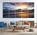 Beach Sunset Wall Art Canvas Print – Tropical Ocean Waves