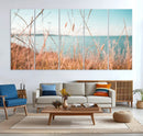 Coastal Grass Landscape Wall Art Canvas Print – Golden