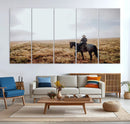 Cowboy Wall Art Canvas Print – Framed Western Rustic Ranch
