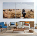 Western Wall Art Canvas Print – Framed Cowboy Cattle Drive by MyGreatCanvas | Canvas Wall Art Prints | Photo Prints & Wall Decor