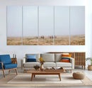 Foggy Plains Wall Art Canvas Print – Framed Horseback Riders