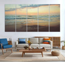 Sunset Seascape Wall Art Canvas Print – Framed Pastel Ocean