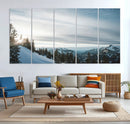 Snowy Mountain Wall Art Canvas Print – Frosty Peaks Alpine