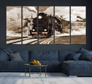 Black Steam Train Canvas Wall Art Print Steam Locomotive Art