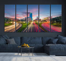 Dallas City Lights Large Wall Art Dallas Cityscape Canvas