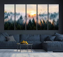 Misty Forest Wall Art – Framed Sunrise Pines Canvas Artwork, by MyGreatCanvas | Canvas Wall Art Prints | Photo Prints & Wall Decor