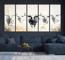 Texas Longhorn Wall Art Canvas Print – Rustic Western Bull