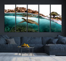 Sea Turtle Wall Art Canvas Print – Framed Ocean Life