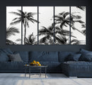 Palm Wall Art Canvas Print – Framed Monochrome Tropical
