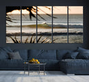 Sunset Surf Wall Art Canvas Print – Framed Golden Hour Waves