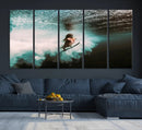 Vibrant Aquatic Motion Wall Art Canvas Print – Framed