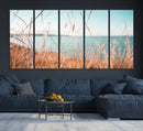Coastal Grass Landscape Wall Art Canvas Print – Golden
