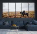 Cowboy Wall Art Canvas Print – Framed Western Rustic Ranch