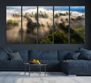 Tranquil Forest Scene Wall Art Canvas Print – Framed Moody