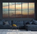 Sunset Seascape Wall Art Canvas Print – Framed Pastel Ocean