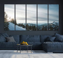 Snowy Mountain Wall Art Canvas Print – Frosty Peaks Alpine