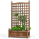 Solid Free Standing Wood Planter Box with Trellis for Garden by LJGDeals