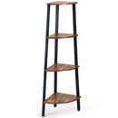 4-Tier Corner Shelf Metal Storage Rack Domestic Bookcase by LJGDeals