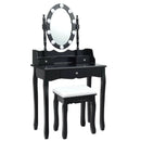 Oval Mirror Vanity Set with 10 LED Dimmable Bulbs and 3 Drawers by LJGDeals