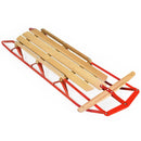 54 Inch Wood Snow Sled with Metal Runners and Steering Bar by LJGDeals