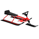 55.5 x 23.5 Inch Snow Sled with Steering Wheel and Double Brakes Pull Rope Slider by LJGDeals