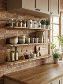Wood Wall Shelves 15.8” with Metal Brackets – Rustic Floating Shelves | 5/8 Pack by 2Dropme