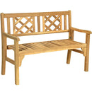 Patio Foldable Bench with Curved Backrest and Armrest by LJGDeals