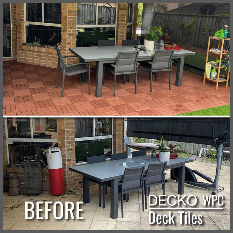 Deck Tile <b>Corner Ramp Edge</b> - for Premium WPC Interlocking Tiles | DECKO (3.1"/3.1"/0.8") - (One Piece)