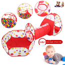 3 In 1 Child Crawl Tunnel Tent Kids Play Tent Ball Pit Set Foldable Children Play House Pop-up Kids Tent w/Storage Bag for Indoor Outdoor Travel Use