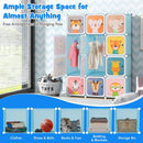 12 Cube Kids Wardrobe Closet with Hanging Section and Doors by LJGDeals