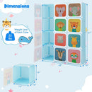 12 Cube Kids Wardrobe Closet with Hanging Section and Doors by LJGDeals