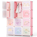 12 Cube Kids Wardrobe Closet with Hanging Section and Doors by LJGDeals
