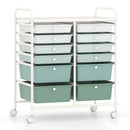12 Drawers Rolling Cart Storage Scrapbook Paper Organizer Bins-Black by DirectDeals