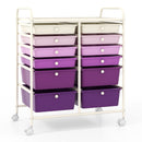 12 Drawers Rolling Cart Storage Scrapbook Paper Organizer Bins-Black by DirectDeals