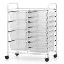 12-Drawer Utility Rolling Cart with Drawers Multi-Use Storage by DirectDeals