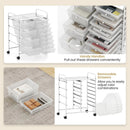 12-Drawer Utility Rolling Cart with Drawers Multi-Use Storage by DirectDeals
