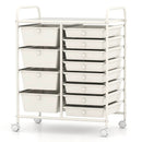 12-Drawer Utility Rolling Cart with Drawers Multi-Use Storage by DirectDeals